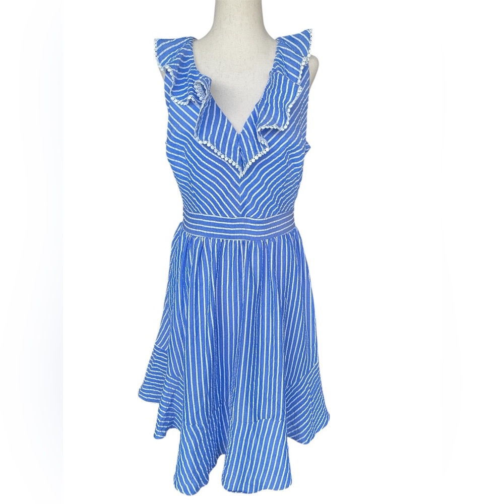 EUC Julia Jordan striped ruffle dress